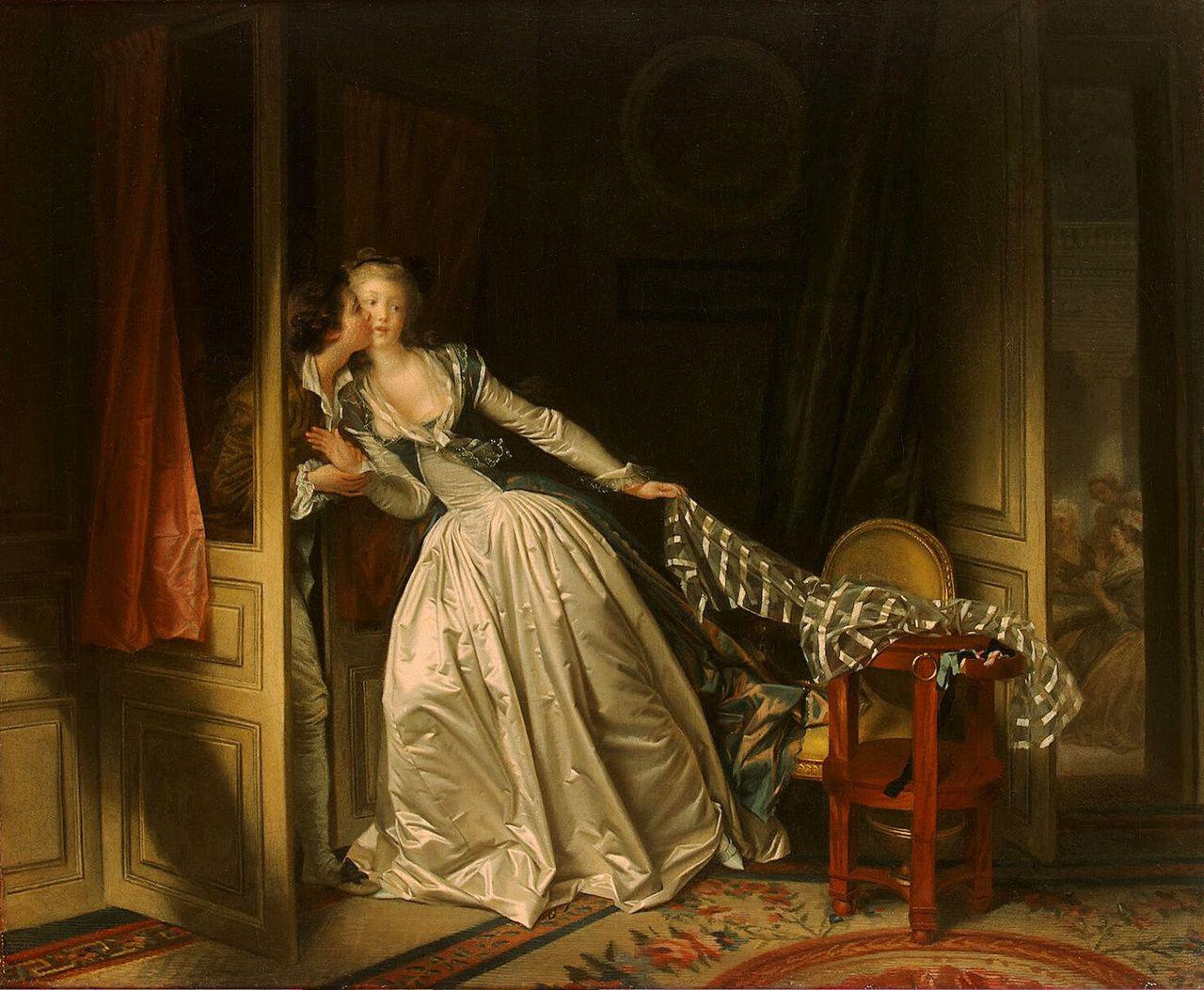 tableau de Fragonard : le baiser à la dérobée